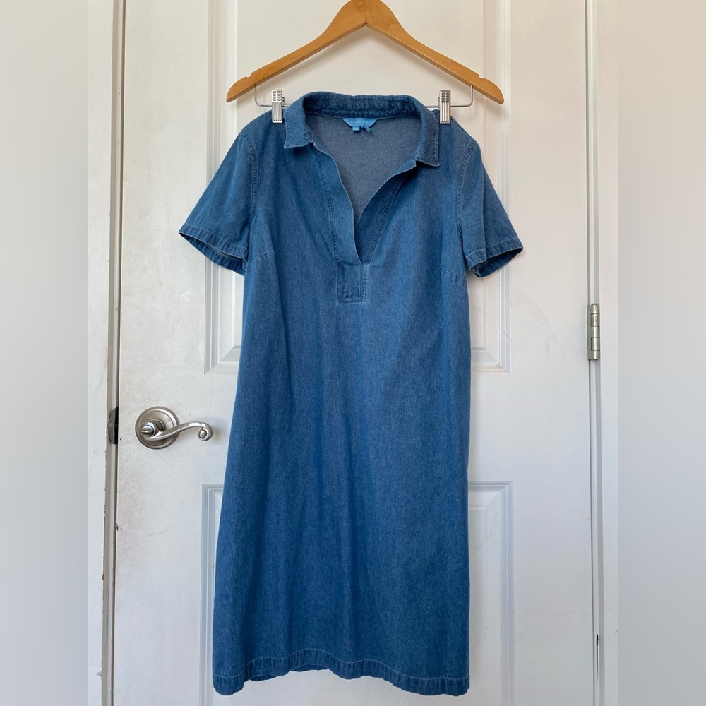 Draper James denim chambray mini dress 100%cotton